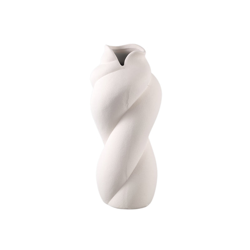 Donnella Cream Ceramic Matt Glazed Thick Swirlpot S