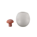 Karlie White Matte Glass Bulb Vase Orange Top