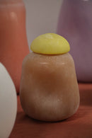 Karlie Bronze Matte Glass Bulb Vase Yellow Top