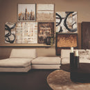 Gustas Brown Framed Wallpanel Poly Strips Square