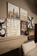 Gustas Brown Framed Wallpanel Poly Strips Square