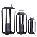 Hythm Black Casted Alu Lantern With Glass S