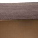 Warren Coffee Table 90x90x31 Brown Wood Gold Metal