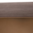 Warren Coffee Table 90x90x31 Brown Wood Gold Metal