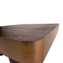 Warren Coffee Table 90x90x31 Brown Wood Gold Metal