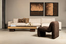 Warren Coffee Table 180x45x31 Brown Wood Gold Mtl