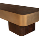 Warren Coffee Table 180x45x31 Brown Wood Gold Mtl