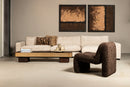 Warren Coffee Table 180x45x31 Brown Wood Gold Mtl