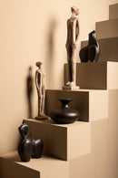 Lyndsay Black Round Shaped Ceramic Pot Bulb Low