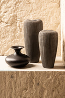 Lyndsay Black Round Shaped Ceramic Pot Bulb Low