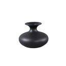 PTMD Lyndsay Black Round Shaped Ceramic Pot Bulb Low