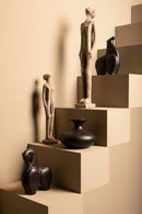 Lyndsay Black Round Shaped Ceramic Pot Bulb Low