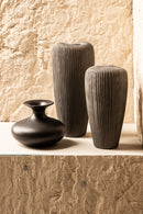 Lyndsay Black Round Shaped Ceramic Pot Bulb Low