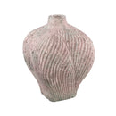 Diesel Grey Round Cement Vase Wavy Lines High L