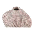 Diesel Grey Round Cement Vase Wavy Lines High L