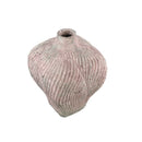 Diesel Grey Round Cement Vase Wavy Lines High L