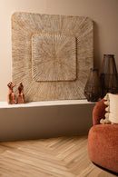 Dishita Cream Square Mdf  Wall Panel Ribbed Small