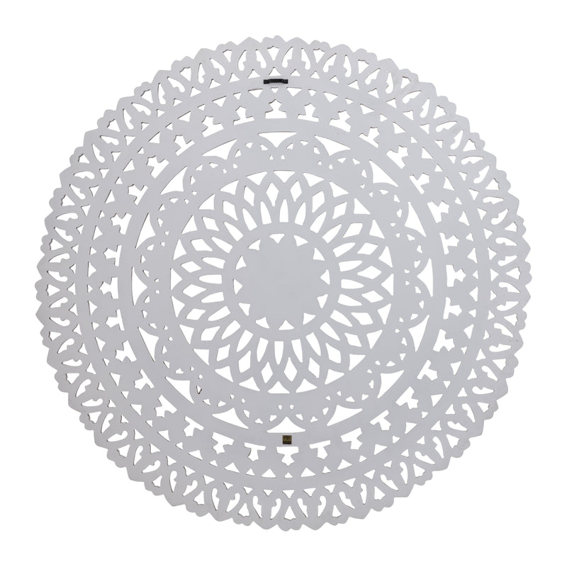 Farris Cream Round Mdf Wall Panel Carved L