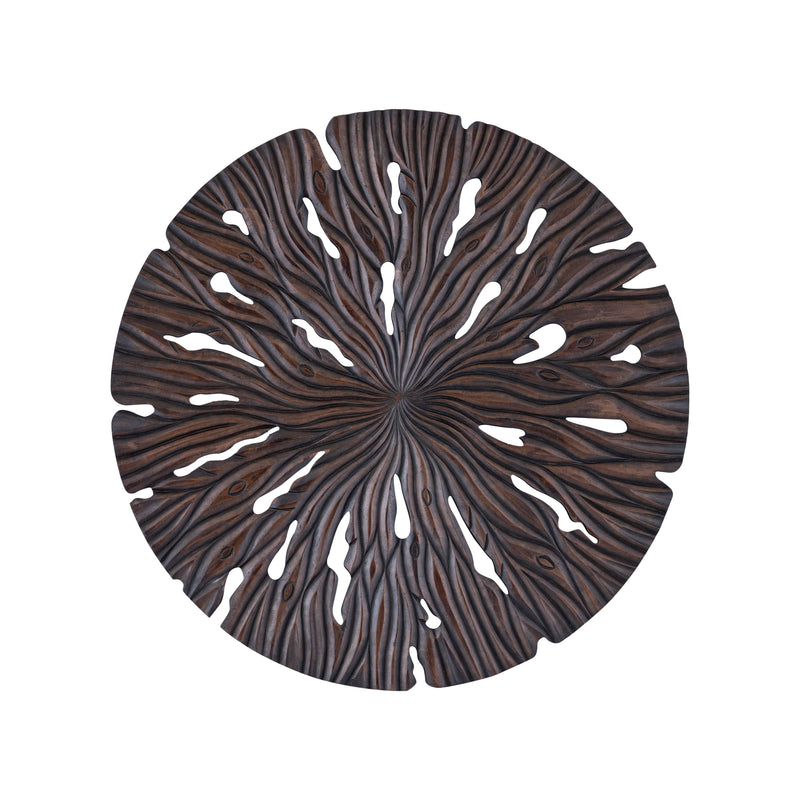 PTMD Bonte Brown MDF Wall Panel Wavy Carved Round S