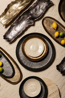 Jowad Graphite Alu Sheet Bowl Ribbed Oval L