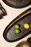 Jowad Graphite Alu Sheet Bowl Ribbed Oval L