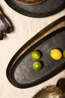 Jowad Graphite Alu Sheet Bowl Ribbed Oval L