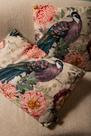 Loralee Green Square Cotton Cushion Peacock