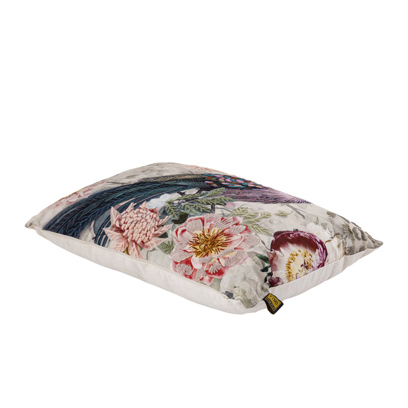 Loralee Green Rectangle Cotton Cushion Peacock