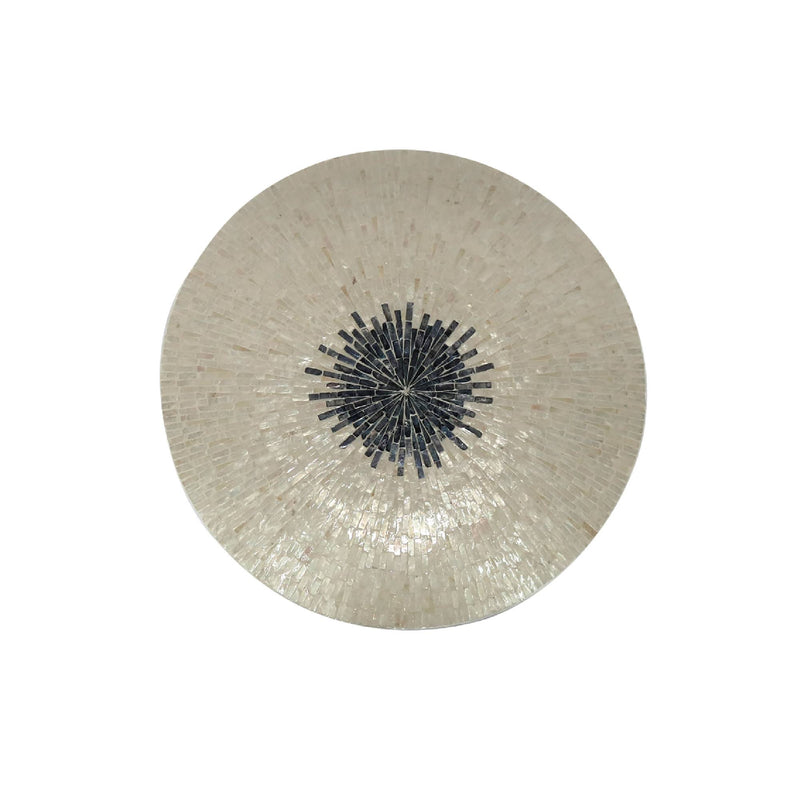 Vojtech White Round  Bamboo Wall Panel S