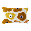PTMD Bethanie Yellow Rect Embroidery Flower Cushion
