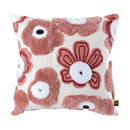 Primuse Pink Square Embroidery Flower Cushion