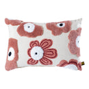 Primuse Pink Rectangle Embroidery Flower Cushion