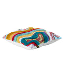 Courtneay Blue Square Embroidery Cushion Lines