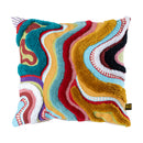 PTMD Courtneay Blue Square Embroidery Cushion Lines (set of 2)