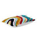 Courtneay Blue Rectangle Embroidery Cushion Lines