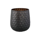 Eboney Brown Round Glass Vase Circle Pattern Low