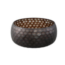 Eboney Brown Bowl Shaped Glass Vase Circle Pattern