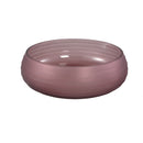 Nadah Pink Bowl Shaped Ribbed Glass Vase