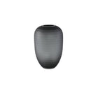 Nadah Grey Round Ribbed Glass Vase High S