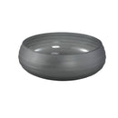Nadah Grey Bowl Shaped Ribbed Glass Vase