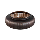 Linesa Brown Carved Glass Round Vase Low Matt