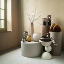 Lavanya Brown Carved Glass Oval Vase Ribbed S