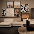 Gustas Brown Framed Wallpanel Poly Strips Square