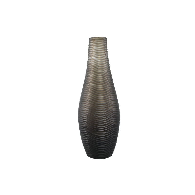 Elichi Brown Round Glass Vase High Small