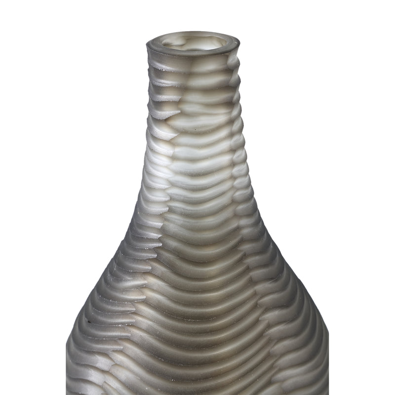 Elichi Brown Round Glass Vase High Wide