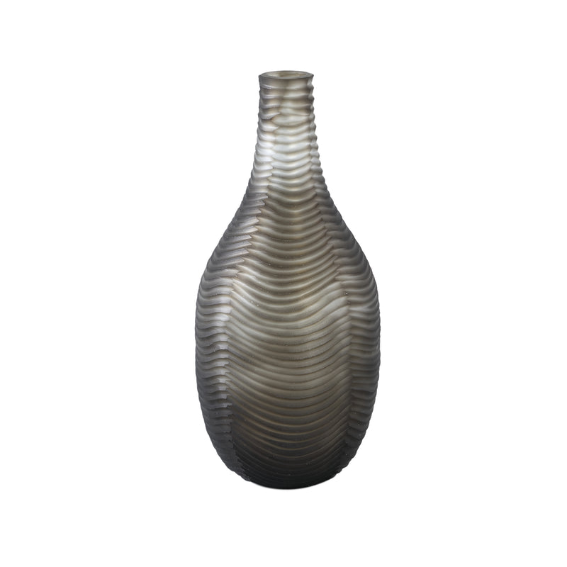 Elichi Brown Round Glass Vase High Wide