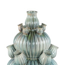 Nolou Turquoise Ceramic Tulip Vase Ribbed Round L