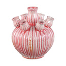 PTMD Nolou Pink Ceramic Tulip Vase Ribbed Round S