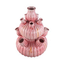 Nolou Pink Ceramic Tulip Vase Ribbed Round L