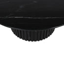 Neelim Black Marble Coffee Table Ribbed Base Round